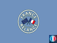 Logo France Relance pour soutenir la reprise économique post-Covid en France. Plus mini une icone bleue blanc rouge indiquant RF.